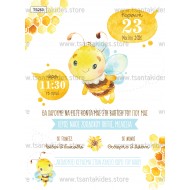 Προσκλητήριο Βάπτισης για Αγόρι με Θέμα  Μέλισσα