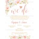 Προσκλητήριο Γάμου με Dusty Pink Floral Σχεδιασμό