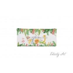 Μπομπονιέρα Βάπτισης Υφασμάτινη Κασετίνα με Θέμα "Ζωάκια της Ζούγκλας"