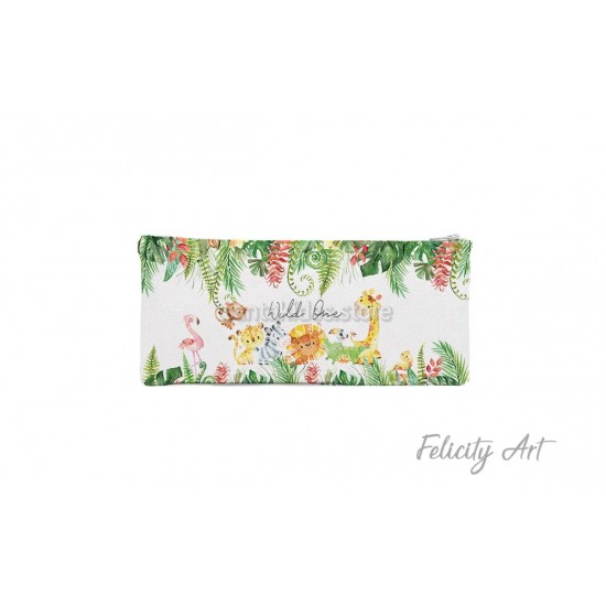 Μπομπονιέρα Βάπτισης Υφασμάτινη Κασετίνα με Θέμα "Ζωάκια της Ζούγκλας"