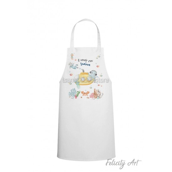 Ποδιά Νονού - Νονάς με Θέμα "Βυθός "