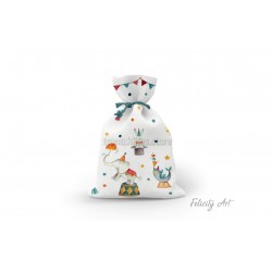 Μπομπονιέρα Βάπτισης Υφασμάτινο Πουγκί με Θέμα "Τσίρκο"