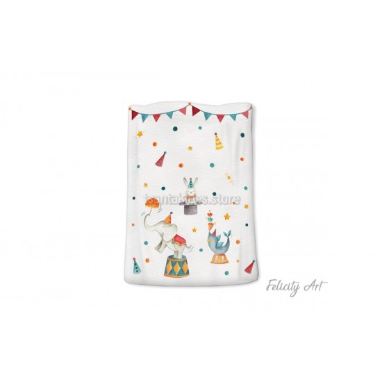 Μπομπονιέρα Βάπτισης Υφασμάτινο Πουγκί με Θέμα "Τσίρκο"