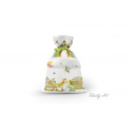 Μπομπονιέρα Βάπτισης Υφασμάτινο Πουγκί με Θέμα "Macrame"