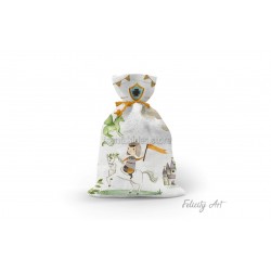 Μπομπονιέρα Βάπτισης Υφασμάτινο Πουγκί με Θέμα "Ιππότης"