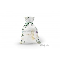 Μπομπονιέρα Βάπτισης Υφασμάτινο Πουγκί με Θέμα "Flower Colibri"