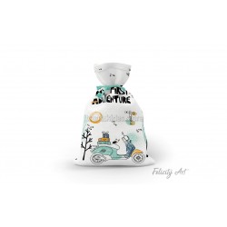 Μπομπονιέρα Βάπτισης Υφασμάτινο Πουγκί με Θέμα "Βέσπα"