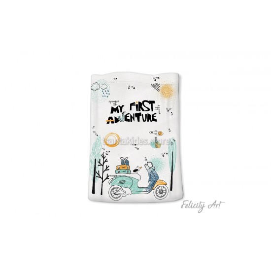 Μπομπονιέρα Βάπτισης Υφασμάτινο Πουγκί με Θέμα "Βέσπα"