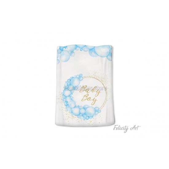 Μπομπονιέρα Βάπτισης Υφασμάτινο Πουγκί με Θέμα " Ballloon Circle"