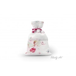 Μπομπονιέρα Βάπτισης Υφασμάτινο Πουγκί με Θέμα "Fairytale"