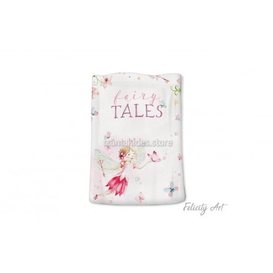 Μπομπονιέρα Βάπτισης Υφασμάτινο Πουγκί με Θέμα "Fairytale"