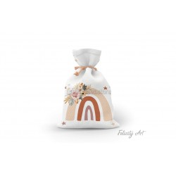 Μπομπονιέρα Βάπτισης Υφασμάτινο Πουγκί με Θέμα "Ουράνιο Τόξο"