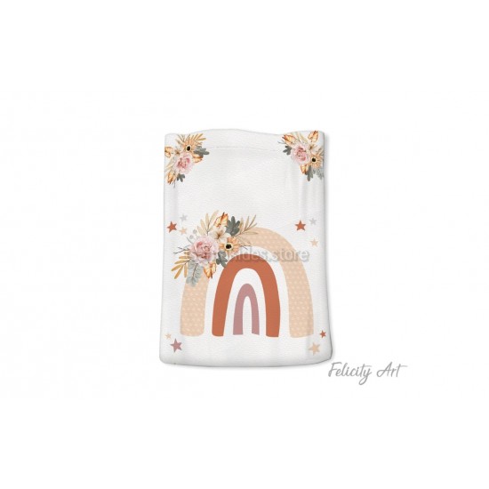 Μπομπονιέρα Βάπτισης Υφασμάτινο Πουγκί με Θέμα "Ουράνιο Τόξο"