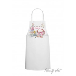 Ποδιά Νονού - Νονάς με Θέμα "Alice Teapot & Candies"