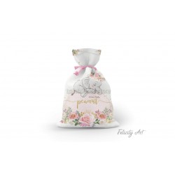 Μπομπονιέρα Βάπτισης Υφασμάτινο Πουγκί με Θέμα "Ελεφαντάκι"