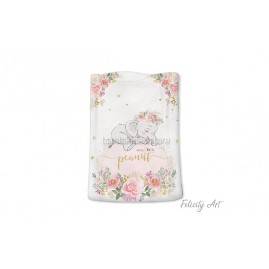 Μπομπονιέρα Βάπτισης Υφασμάτινο Πουγκί με Θέμα "Ελεφαντάκι"