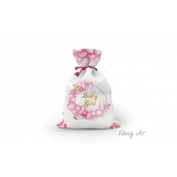 Μπομπονιέρα Βάπτισης Υφασμάτινο Πουγκί με Θέμα "Balloon Circle"