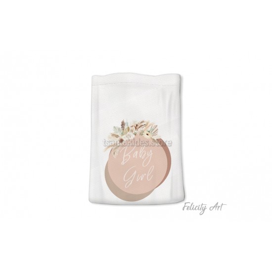 Μπομπονιέρα Βάπτισης Υφασμάτινο Πουγκί με Θέμα "Baby Boho"