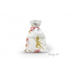 Μπομπονιέρα Βάπτισης Υφασμάτινο Πουγκί με Θέμα "Νεράιδες"