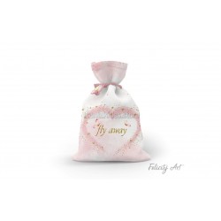 Μπομπονιέρα Βάπτισης Υφασμάτινο Πουγκί με Θέμα "Lovely Butterflies"