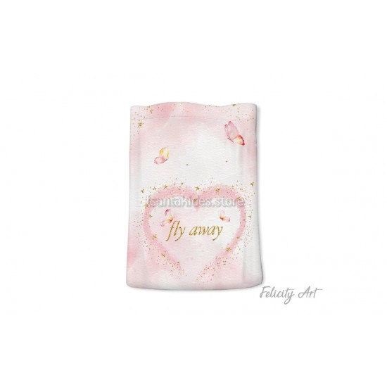 Μπομπονιέρα Βάπτισης Υφασμάτινο Πουγκί με Θέμα "Lovely Butterflies"