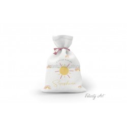 Μπομπονιέρα Βάπτισης Υφασμάτινο Πουγκί με Θέμα "Sunshine"