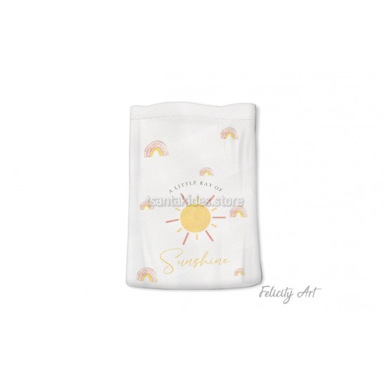 Μπομπονιέρα Βάπτισης Υφασμάτινο Πουγκί με Θέμα "Sunshine"
