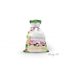 Μπομπονιέρα Βάπτισης Υφασμάτινο Πουγκί με Θέμα "Surf"