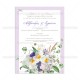Προσκλητήριο Γάμου με Floral Μπουκέτο σε Λιλά Χρωματισμούς