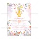 Προσκλητήριο Βάπτισης για Κορίτσι με Θέμα "Watering Can and Wildflowers "