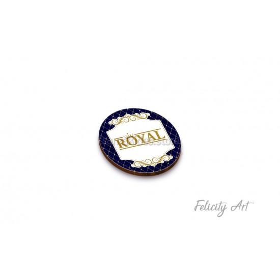 Ξύλινη κρεμαστή Μπομπονιέρα Βάπτισης με Θέμα Royal