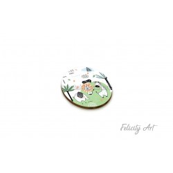 Ξύλινη κρεμαστή Μπομπονιέρα Βάπτισης με Θέμα Ζωάκια Ζούγκλας