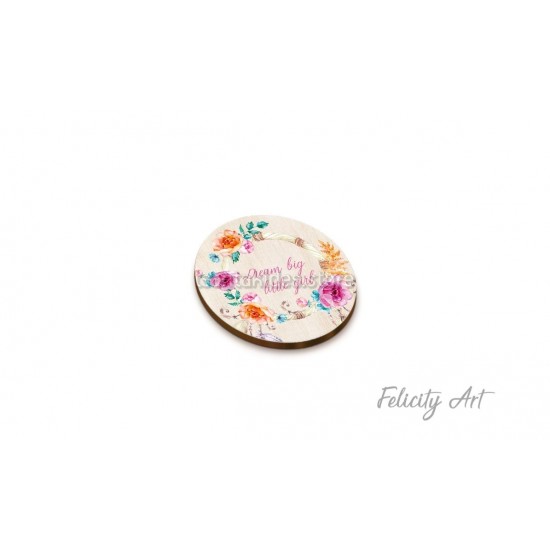 Ξύλινη κρεμαστή Μπομπονιέρα Βάπτισης με θέμα "Boho Ονειροπαγίδα"