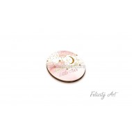 Ξύλινη κρεμαστή Μπομπονιέρα Βάπτισης με Θέμα " Twinkle Little Stars"