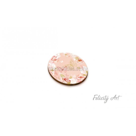 Ξύλινη κρεμαστή Μπομπονιέρα Βάπτισης με θέμα "Πεταλούδα"