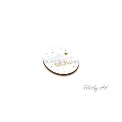 Ξύλινη Κρεμαστή Μπομπονιέρα Βάπτισης για Δίδυμα με Θέμα Twinkle Little Stars