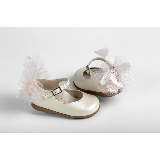 Δερμάτινα Βαπτιστικά Παπούτσια  για Κοριτσι της Εταιρίας Everkid