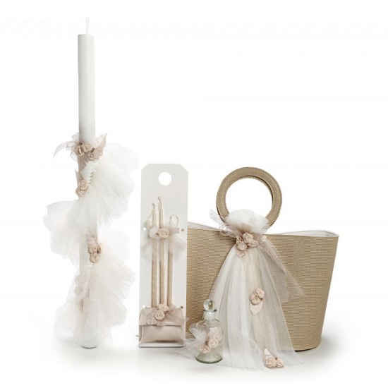 Σετ Βάπτισης για Κορίτσι με Θέμα  "Λουλούδια"