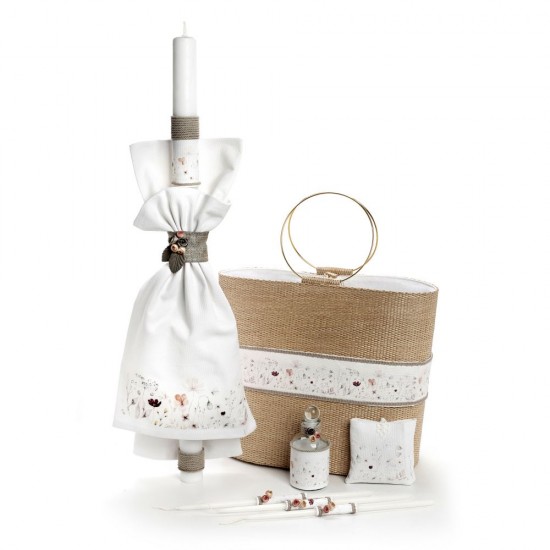 Σετ Βάπτισης για Κορίτσι με Θέμα  "Αργιολούλουδα"