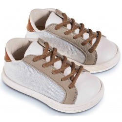 Βαπτιστικά Παπούτσια  Babywalker BS3039  White -  Grey - Camel / Λευκή - Γκρι - Ταμπα
