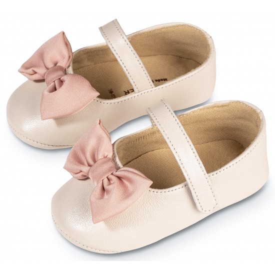 Βαπτιστικά Παπούτσια  Babywalker MI1646 Ivory- Pink / Εκρού -Ροζ
