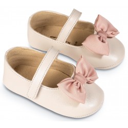 Βαπτιστικά Παπούτσια  Babywalker MI1646 Ivory- Pink / Εκρού -Ροζ