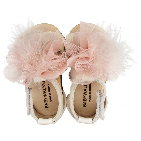 Βαπτιστικά Παπούτσια  Babywalker PRI2599 Ivory - Pink / Εκρου - Ροζ