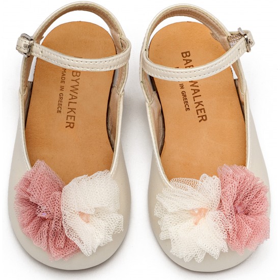 Βαπτιστικά Παπούτσια  Babywalker BS3596 Ivory Pink/ Εκρου Ροζ