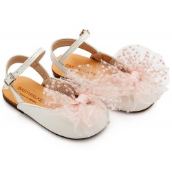 Βαπτιστικά Παπούτσια  Babywalker BW4859 Ivory Pink/ Εκρού Ροζ