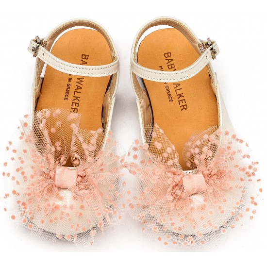 Βαπτιστικά Παπούτσια  Babywalker BW4859 Ivory Pink/ Εκρού Ροζ