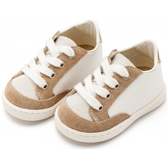 Βαπτιστικά Παπούτσια  Babywalker PRI2120 White Beige  / Λευκό Μπεζ