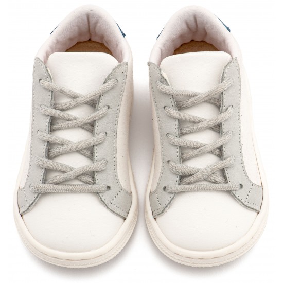Βαπτιστικά Παπούτσια  Babywalker BS3039 Off White - Grey - Blue / Λευκό  Πάγου- Γκρι - Μπλε