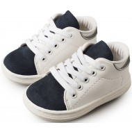 Βαπτιστικά Παπούτσια  Babywalker BS3037 White - Blue/  Λευκό - Μπλε