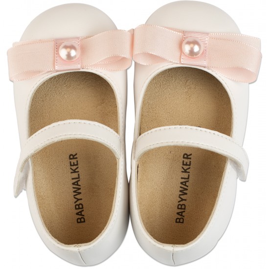 Βαπτιστικά Παπούτσια  Babywalker BS3500  White- Pink / Λευκό - Ροζ